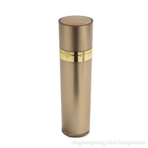 Gold Cylindrical Cosmetic Bottle Plastic Lotion Bottle